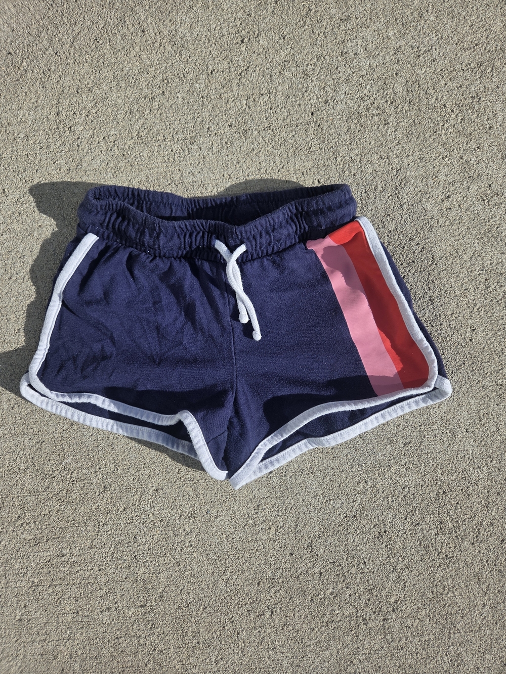 Old Navy Navy Shorts with Pink and Red Side Stripes